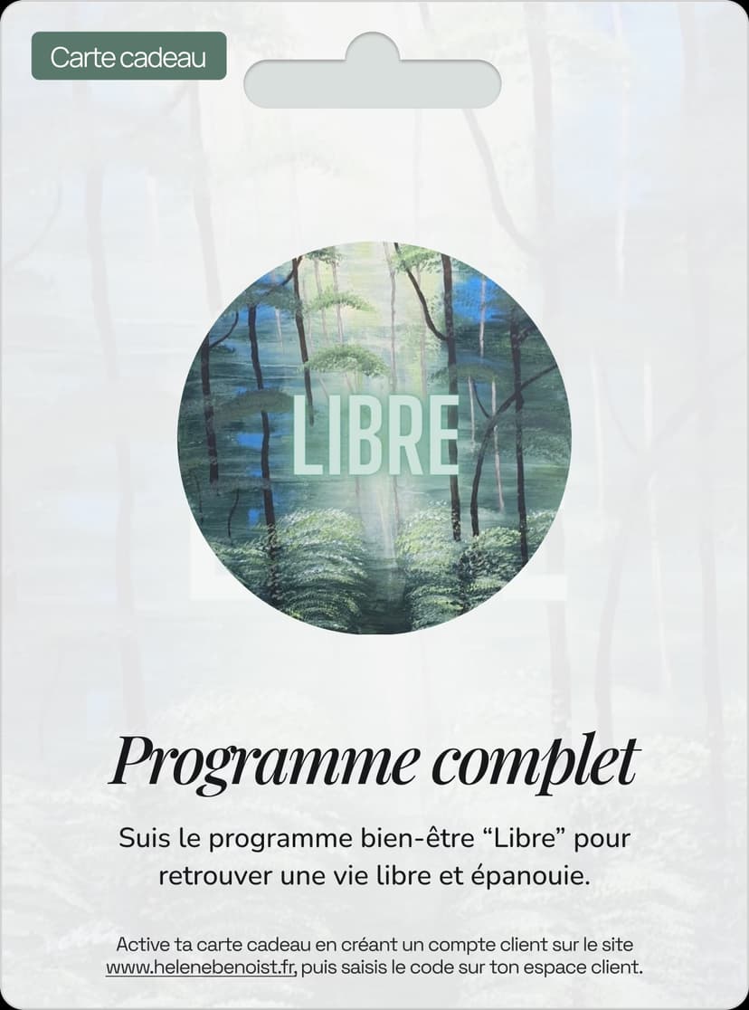 Carte cadeau du programme Libre